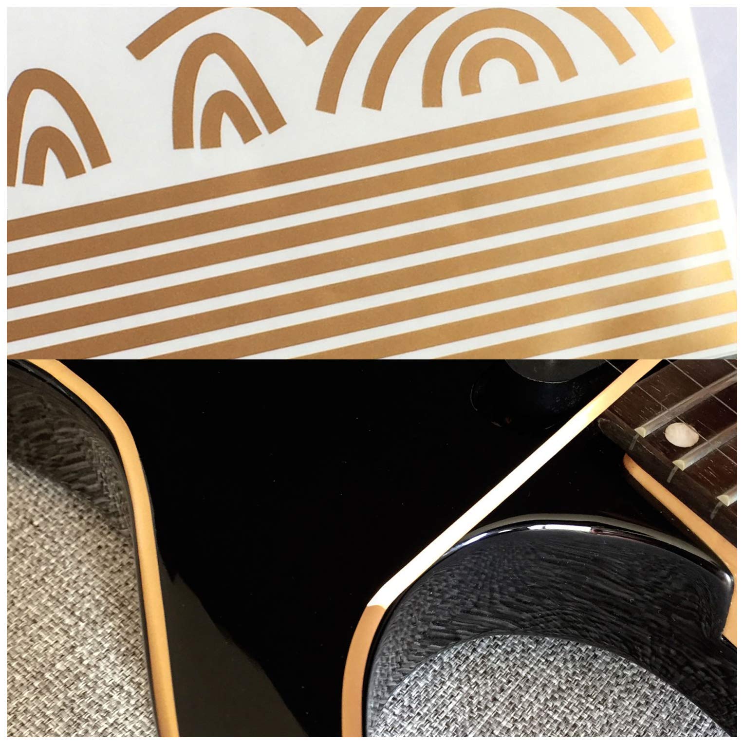 Binding Stickers Decals for Guitar & Bass Body, Neck & Headstock - 4mm - Gold,BI-4GD