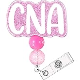 SEEVOR CNA Nurse Badge Reel Retractable Nursing Badge Holder Nursing ID Clip for CNA Nurses Students (Pink CNA)