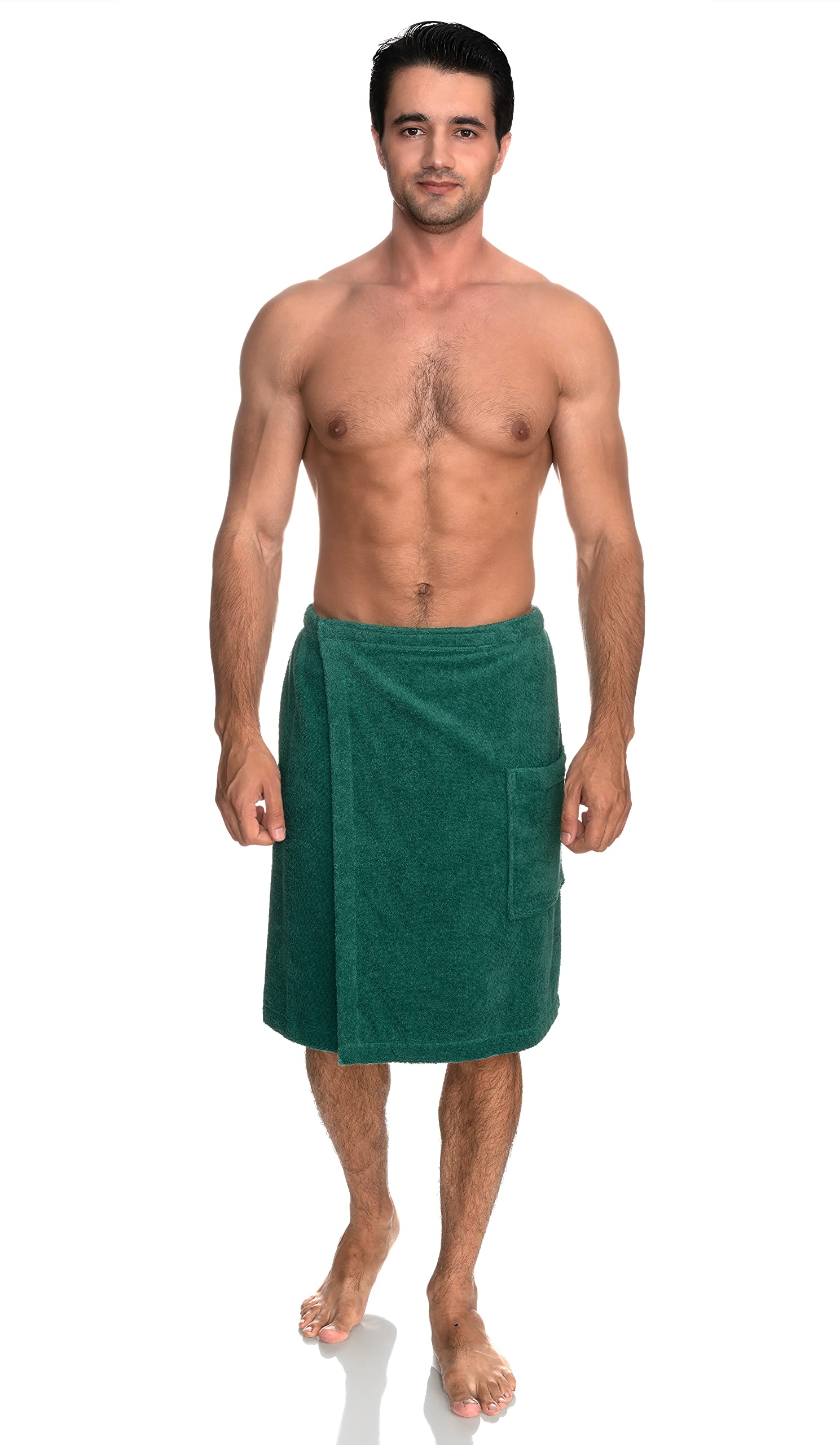 TowelSelections Mens Shower Wrap Adjustable Cotton