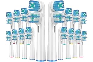 16 Pcs Double Heads Replacement Toothbrush Heads Compatible with Oral B Braun,Electric Toothbrush Heads Refill for Pro 500/10