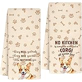 InnoBeta Corgi Gifts for Corgi Lovers, Kitchen Towel 2 Pack, 16x24 in Microfiber Dish Tea Towel, Hand Towel Gifts for Housewarming, Birthday, Christmas