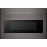 SHARP SMD2470AH Microwave Drawer Oven, 24-inch, 1.2 Cubic Feet, 950 Watt, Concealed Control Panel with Digital LCD Display, Black Stainless Steel