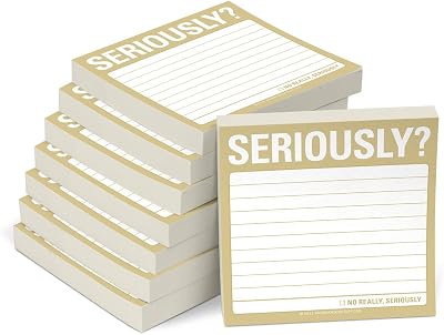 Knock Knock 8-Pack Sticky Notes: Seriously? Colorful Keep It Simple Stickies