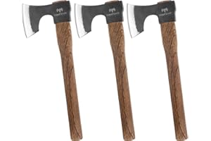 DWFKHT 16.5" Throwing Axe, 3 Pack Throwing Axe Set with 1065 High Carbon Steel & Beech Wood Handle, Perfect for Axe Throwing Games, Competition and Recreation, Ideal Gift for Men (Black)