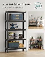 SONGMICS Set of 2 Shelving Units 30 x 75 x 150 cm Greige Black GLR030B12 view 6