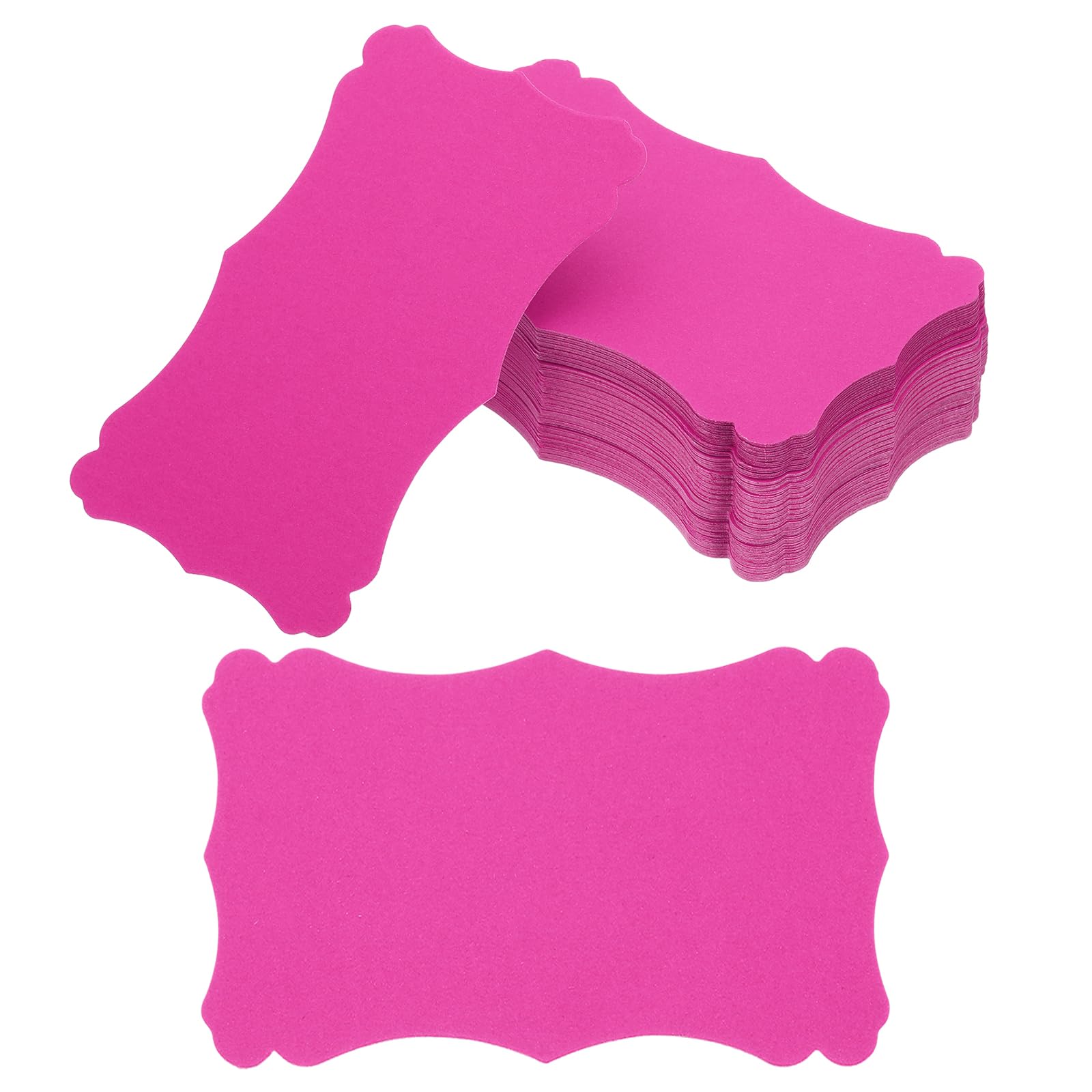 PATIKIL 3"x5" Blank Paper Business Cards, 120 Pack Small Index Flash Cards Words Message Note Card Mini Paper Tags Lace for DIY Gift, Pink