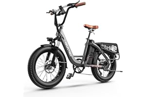 EUY Electric Bike for Adults,1500W Motor Peak 48V 18AH Removable Battery,30MPH Ebike, 20" x 4.0 Fat Tire Electric Bike Commuter Beach Snow Bicycle,7-Speed,Dual Shock Absorber