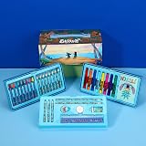 Disney Stitch Kids 34pc Art Stationery Set Watercolour Pens Crayons Pencils view 6