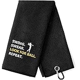 Golf Accessories Towel Gifts for Men | Funny Towels for Golf Bags with Clip | Embroidered Golf Towels | Retirement Gift for Grandpa Dad Brother Husband Boss | Presents for Valentines Day Fathers Day