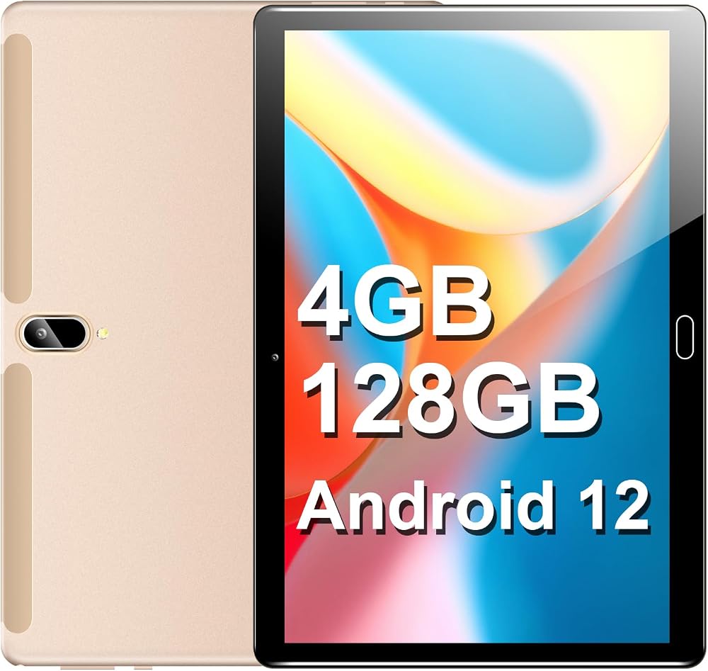 Padgene 10.1" Android 12 Tablet 4GB RAM 128GB ROM Octa-core 2.0GHz FHD WiFi GPS