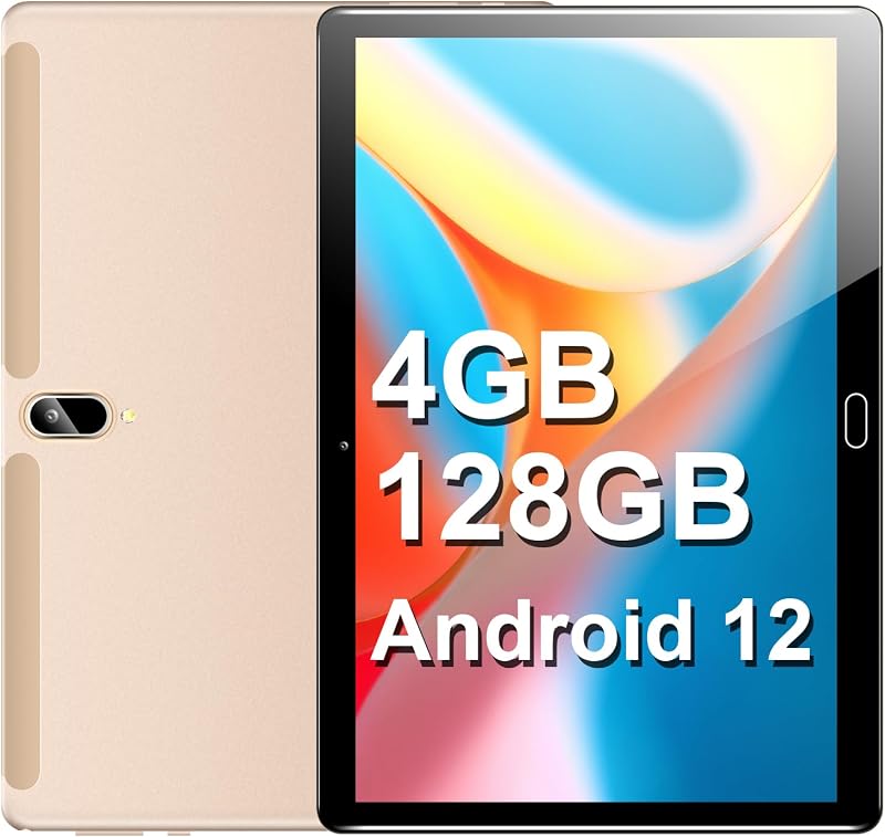 Padgene 10.1" Android 12 Tablet 4GB RAM 128GB ROM Octa-core 2.0GHz FHD WiFi GPS