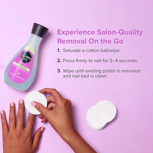 CUTEX NOURISHING NAIL POLISH REMOVER, LEAVES FINGERNAILS & TOENAILS LOOKING HEALTHY, CONTAINS VITAMINS E, 10.1 FL OZ