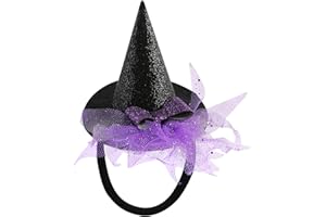 JIADUO Baby Girls Mini Witch Hat Headband Infant Toddler Glitter Bow Tulle Party Hair Accessories Purple