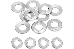 PATIKIL 304 Stainless Steel Flat Washers, 30 Pack M14x30mm Belleville Spring Disc Washer Conical Knurled Metric Gasket for Automotive Industrial Construction