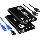 Fulfalic HDMI Capture Card, USB 3.0 1080P 60FPS Video Capture Card with HDMI Loop-Out &amp; Mic Input, Low Latency Game Capture for Streaming, Compatible with PS5/PS4/Xbox/Switch/Camera, OBS Windows Mac