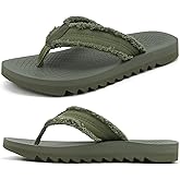 ONCAI Men's Rubber Flip Flops Trendy Summer Beach Pool Shower Sandals with Yoga Mat Non-slip Outdoor Cushion Soles