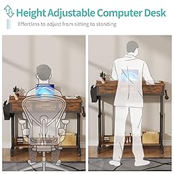 Rolling Standing Desk Adjustable Height with