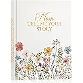 Lanpn Mom Life Story Book Journal with 270+ Prompts, Leather Hardcover Mother Story Guided Journal, Mom Memory Heirloom Keepsake Book to Fill Out, Mother's Day Birthday Christmas Gift for Mom