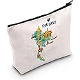 MEIKIUP Thailand Travel Cosmetic Bag Thailand Travel Memory Map Gift Thailand Lover Gift Thailand Souvenir Bag (Map Thailand Bag)