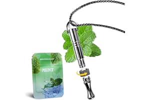 QUANY LIFE Quit Smoking Necklace with Fidget Ring & Mint Pods – BreathHalo Stop Smoking Aid Device for Stress, Anxiety & Mindful Breathing, Wearable Breathing Necklace for Fidget Relief & Smoking Cessation