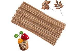 ZXIIXZ Pipe Cleaners, 100Pcs Chenille Stems Pipe Cleaners Craft, Creative Craft Pipe Cleaners, Crafting Supplies for Festivals Flower Making, DIY Home Decorations/Light Brown