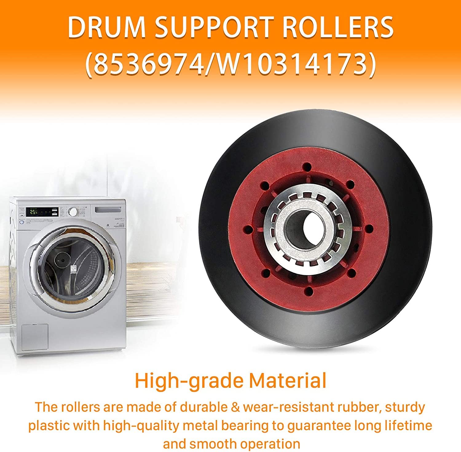 [Newest] 4392067 Dryer Repair Kit and W10837240 Dryer Idler Pulley for Maytag Bravos Whirlpool Duet Kenmore Elite Dryers,with WPW10314173 Drum Roller&661570V Belt&279640 Idler Pulley by TOMOON