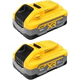 DEWALT Powerstack 20V MAX Battery, Rechargeable, 5Ah, Lithium Ion, 2-Pack (DCBP520-2)