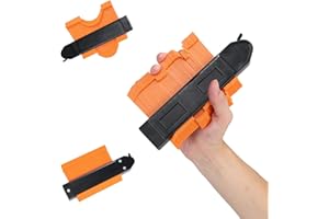 VortecSys Contour Gauge Tool (5 Inch-Orange) with Lock Irregular Shape Duplicator, Birthday Gifts for Men Dad, Cool Gadgets for Men, Outline Edge Angle Measuring Tool for Woodworking Flooring
