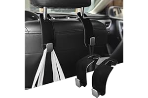 GZSH 2 PCS Car Seat Headrest Hooks Purse Hook for Car Leather Car Seat Hooks for Universal Vehicle Hanger Storage Organizer Car Headrest Hook Car Bag Hooks for Purse, Bags etc |Add Car Extra Space| Black