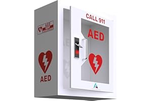 Avicenna Innovations All-in-One AED Cabinet Kit – Wall-Mounted Steel AED Storage Box with Snaplock, Signage, Inspection Tags & Security Seals (Defibrillator Not Included)