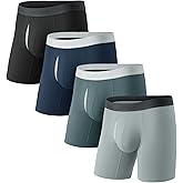 GOOTUCH Men's Odor Control Cotton Boxer Briefs, Moisture Wicking Sweat-Out Softer Underwear, Durable & Anti Chafe (2&4 pack)