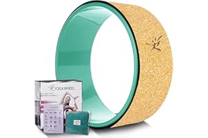 RISEFIT Yoga Wheel - Strongest Most Comfortable Yoga Prop Wheel for Yoga Poses, Perfect Roller for Stretching, Increasing Flexibility and Improving Backbends…