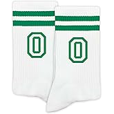 SSQBZU Striped Initial Socks with the Letter in Green, St. Patricks Day Socks Gifts for Family Friends, etc.