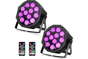 OPPSK Battery Powered Par Lights 2Pack - 12LEDs 36W RGBW DJ Par Light Sound Activated Master Slave Remote DMX Control Uplights for Event Wedding Party Stage Lighting Music Dance Mobile Gig Show