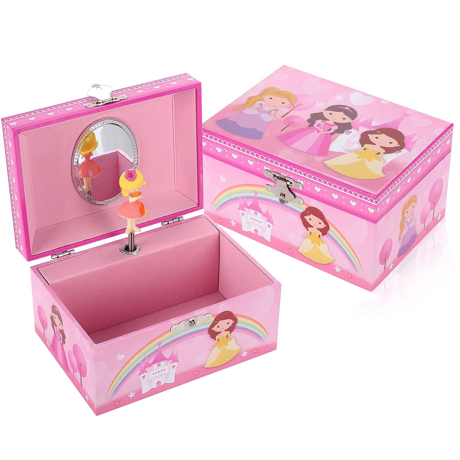 TAOPU Girls Musical Jewelry Box with Spinning Princess,Girls Gift Music Box for Kids Jewelry Storage