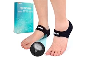 VEACAN 2 Pairs Plantar Fasciitis Heel Protectors, Heel Cups for Pain Relief & Achilles Tendonitis Support,Heel Cushion Inserts for Walking, Sports, Yoga, Home Use(M 5-8/W 4.5-9)