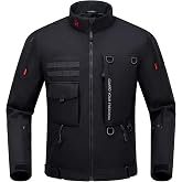 RIDEIRON Motorcycle Riding Jacket for Men with CE Certified | CE Level 2 Armor, EVA Back Protector, Removable Liner, Adjustable Cuffs and Hem, All-Season Riding