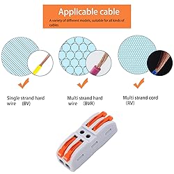 NineLeaf 20PCS Wire Connectors, 2 in 2 Out Lever