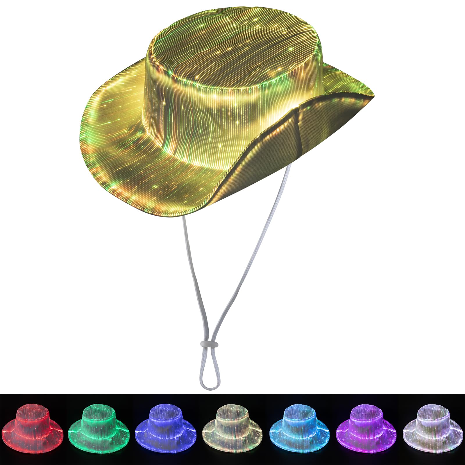 **STAINS ON INSIDE OF HAT***LED Bucket Hat, 7 Colors Rave LED Hats for ...