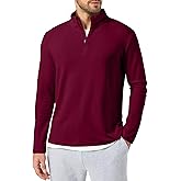 Dokotoo Men Men's Quarter Zip Pullover Fleece Lined Long Sleeve Solid Color Shirts 1/4 Half Zip Sweatshirts