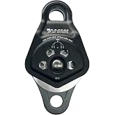 S.E.PEAK 30kN Upgraded Rescue Double Pulley Sheave with Swing Plate,CE High Strength Pulley for Backyard Zipline, Climbing, Rock Rescue Lifting, Hauling, Fit Rope up to 13 mm/Holds Up to 6750lbs,Black