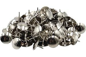 Westcott 00522 Nickel Plated Thumb Tacks, 1/2" Diameter, 100 Piece/Box