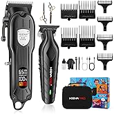 HIENA PRO Professional Hair Clippers for Men Rechargeable Barber Clippers & Trimmers Set, Cordless Hair Clippers Kit with LCD Display, Gifts for Men