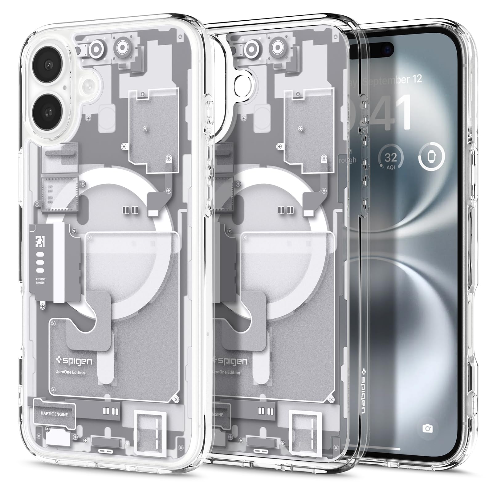 Funda Spigen Ultra Hybrid MagFit para iPhone 16, Zero One, color blanco