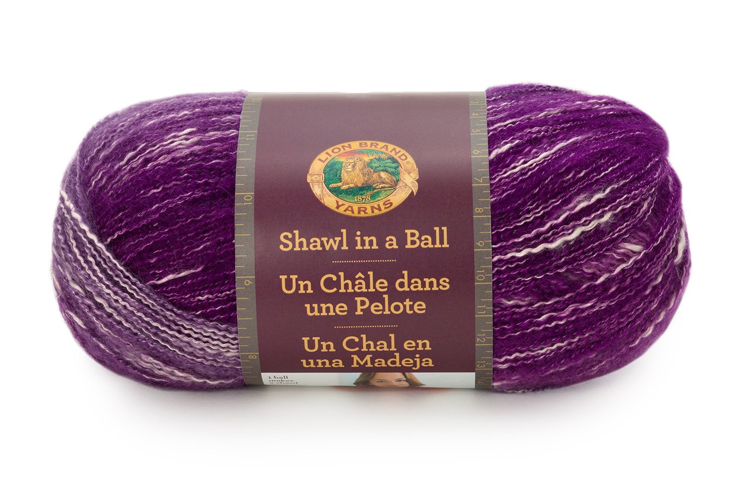 Lion Brand Yarn Shawl in A Ball Yarn-Mindful Mauve, Other, Multicoloured, 8.89x8.89x20.32 cm