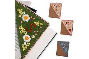 OTRANTO 26 Letters Bookmark All Season Bookmarks for Women Men Reading Book Lovers Gifts Spring Summer Fall Winter Book Mark Corner Personalized Hand Embroidered (C, Summer)