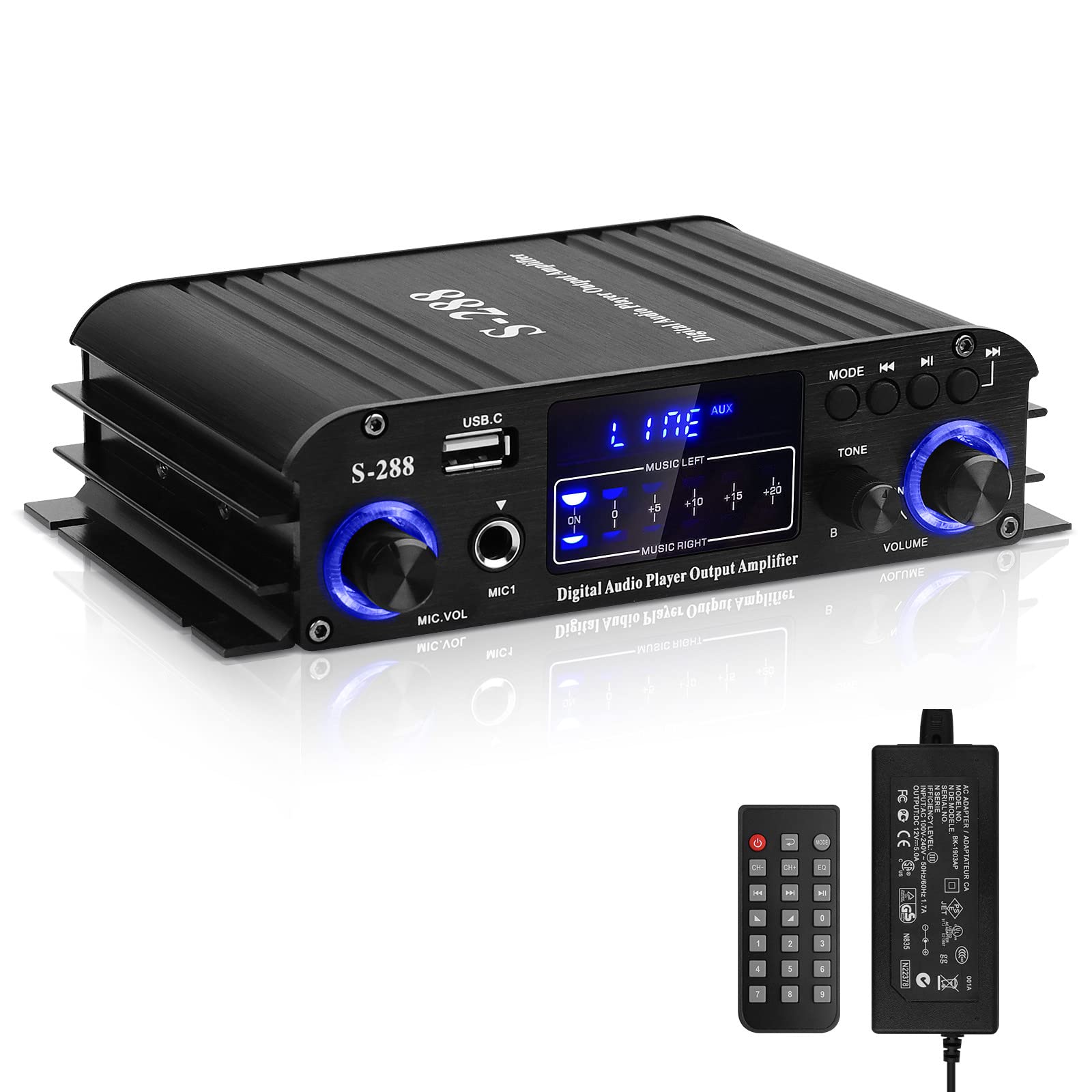 Stereo Audio Amplifier for Home Speakers S-288