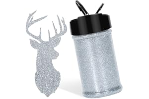 HTVRONT Silver Fine Glitter for Crafts - 50g/1.76oz Extra Fine Glitter for Resin, Portable Craft Glitter for Nails, Tumblers, Ornaments, Body, Cosmetic, Candle, Shaker Jar