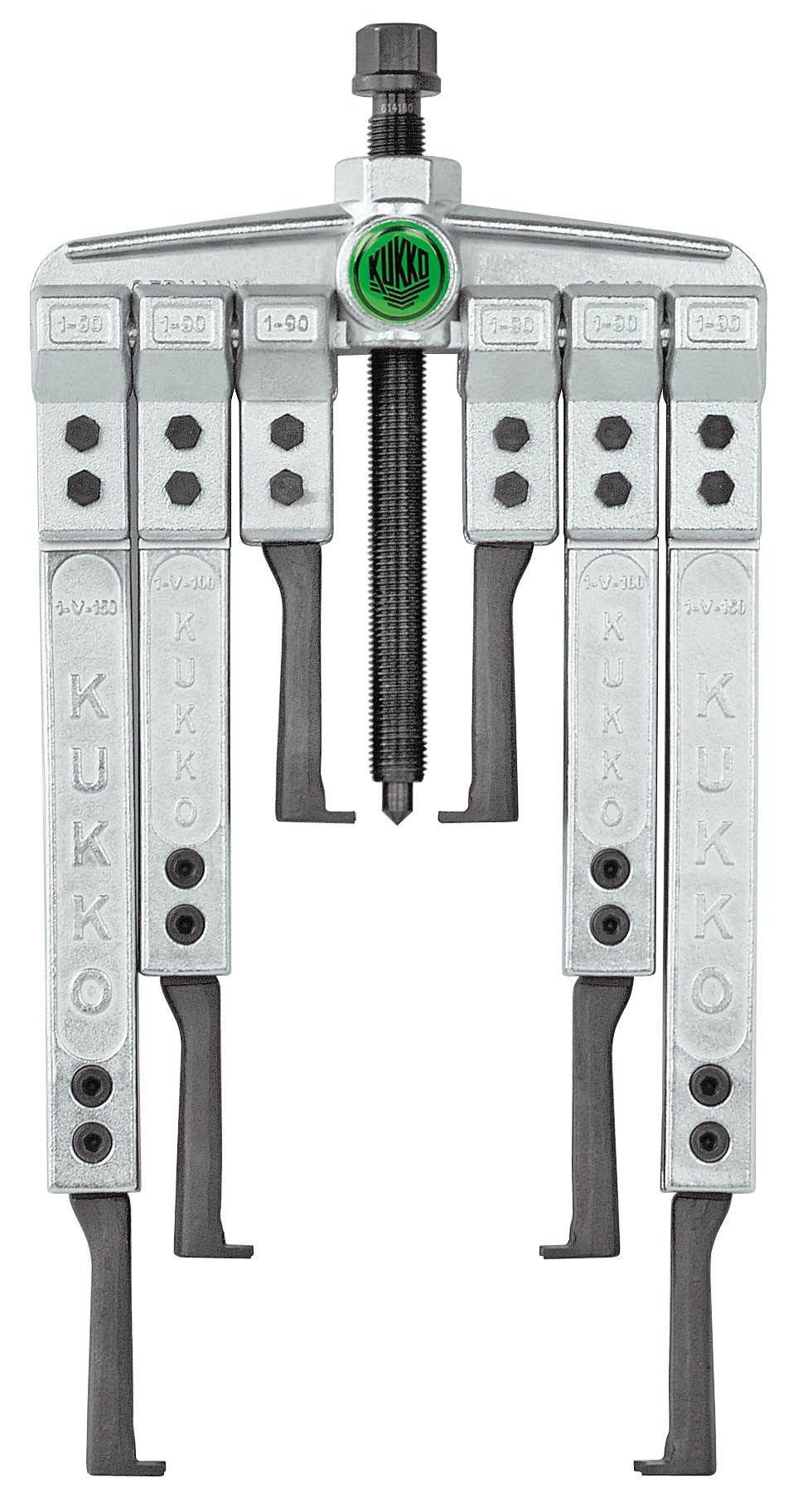 KUKKO 20-10-SP - Extractor de rodamientos universal múltiple de 2 patas para espacios angostos (120x100/200/250/350 mm)