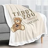 Sherpa Blanket Cute Little Bear Super Soft Blanket for Bed, Sofa, Couch - Thick Warm Fall Winter (50×60)